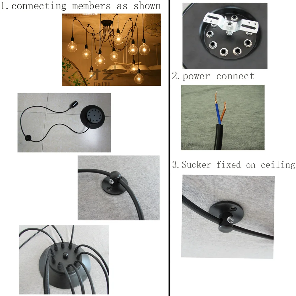 8 Arms античный классический регулируемый DIY потолочный светильник-паук E27 ретро люстра кулон столовая спальня отель