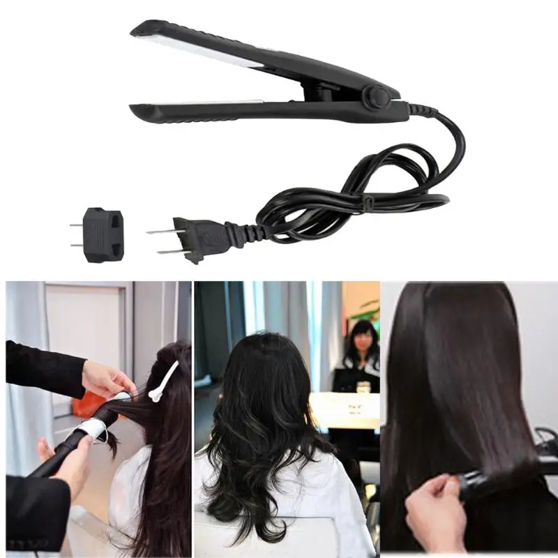 

Mini Electronic Hair Straightener Iron Curler Professional Tourmaline Ceramic Heating Plate Hair Straightener Styling Tools