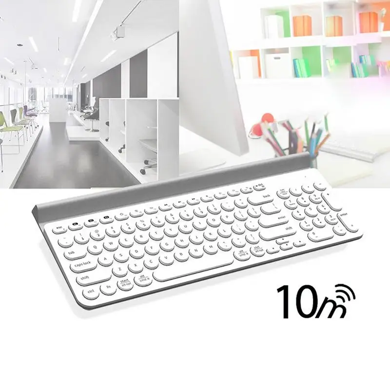 

IK6650 Bluetooth Keyboard Round Keycap Durable Long Standby Keyboard Play With Multi Screen Play Freely Mobile Phones Tablet