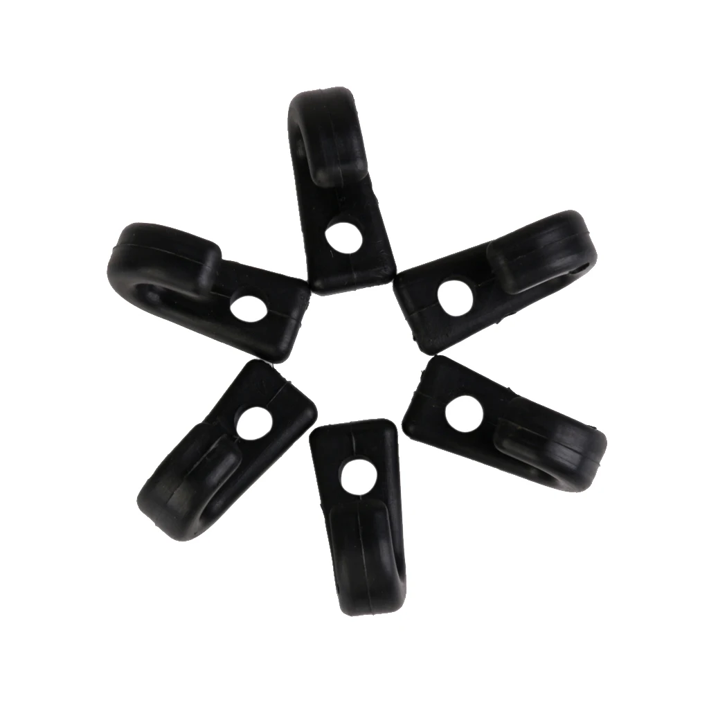 

6x Black Nylon Lashing Hook Bungee Hook J Hooks for Kayaks Canoes Boats New