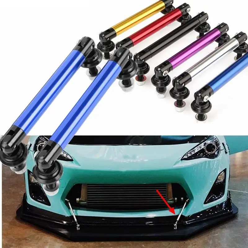

2PCS 75mm Car Bumper Protector Lip Rod Splitter Strut Tie Bar Support Front Rear Universal