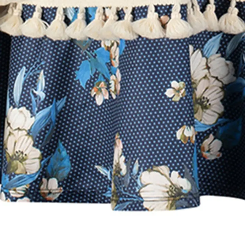 Для женщин миди платья для Элегантный Boho Лето 2019 синий Путешествия Aline с