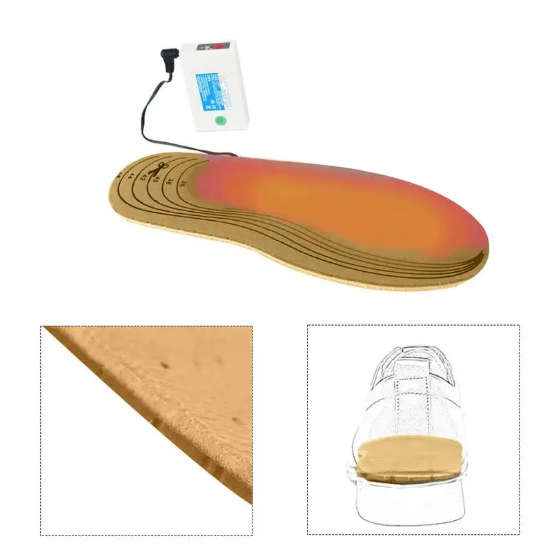 С подогревом Стелька для ног Pad USB перезаряжаемые ног потепления стелька с батарея колодки для Лыжный спорт/Кемпинг
