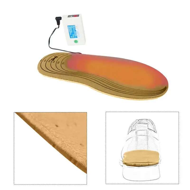 

Heated Insole Foot Warmer Pad USB Rechargeable Foot Warming Insole With Battery Pads For Skiing/Camping