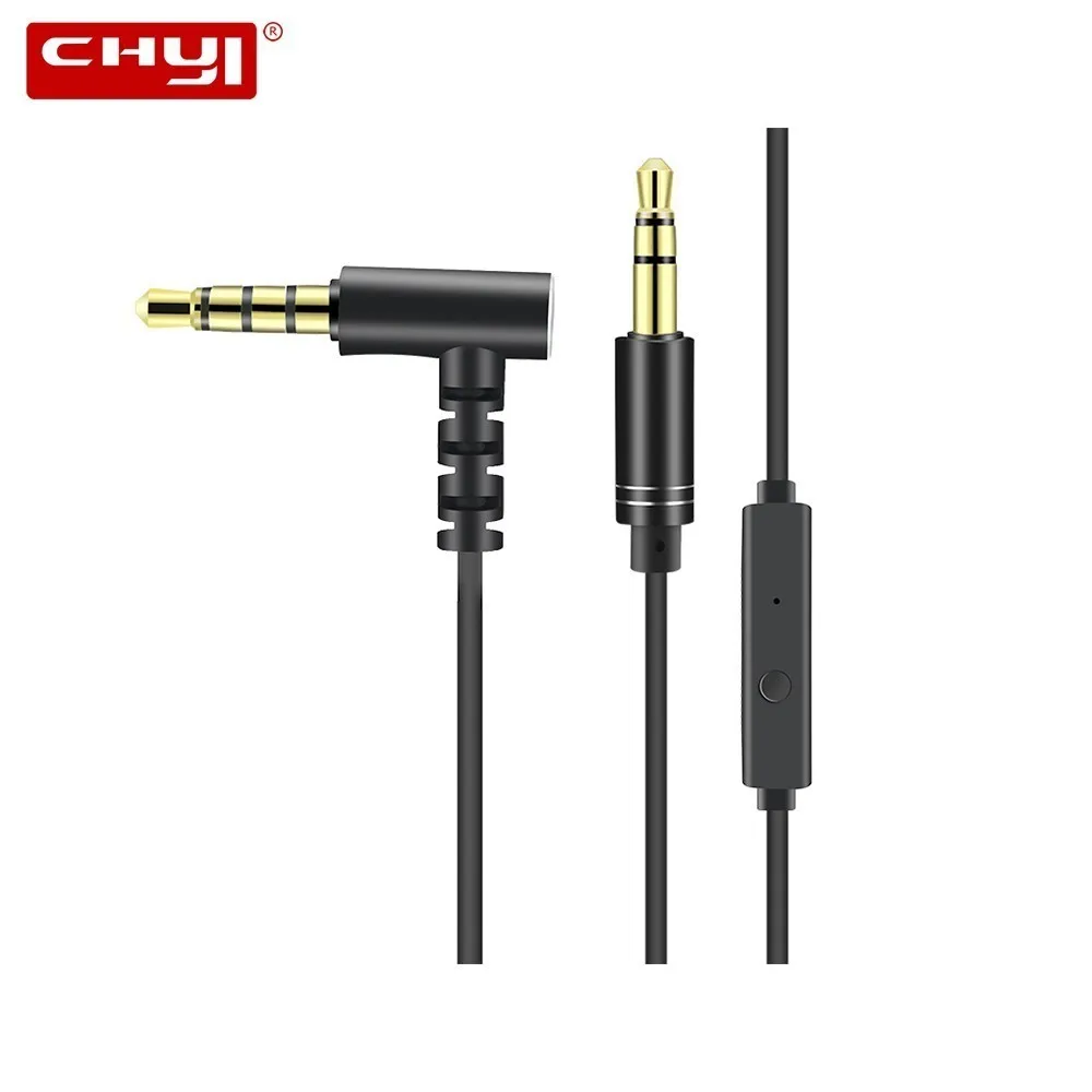 

CHYI 1m Car Audio Aux Cable Free Answer Control with MIC 3.5mm Earphone Headphone Audio Extension Cord for Tablet Speaker Mobile