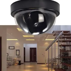 Пластик Смарт в помещении/на открытом воздухе пустышка охранных купол поддельные видеонаблюдения Камера с мигающий красный светодиодный