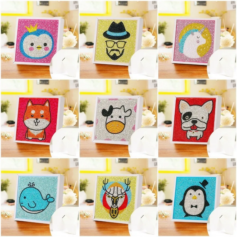 

AZQSD DIY Diamond Embroidery Children Painting Gift Diamond Mosaic Cartoon Full Round Picture Of Rhinestones Home Decor 15x15