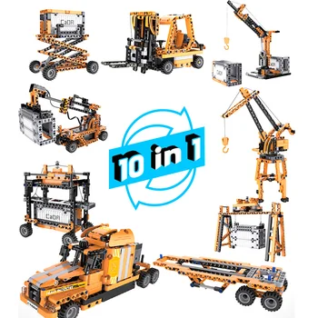 

CaDA High Simulation Port Engineering Building Blocks Set With Intelligent Sound And Infrared Induction Motor Kids Toy