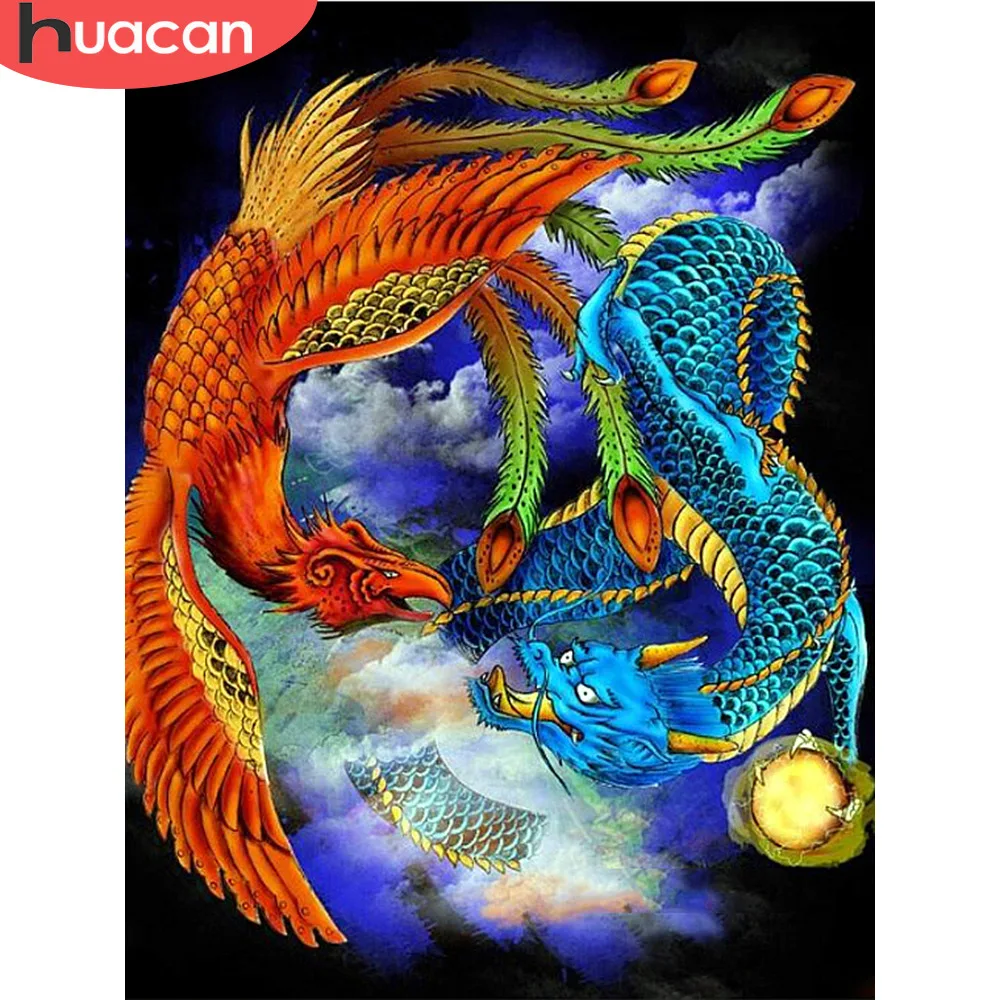 

HUACAN Diamond Painting Full Square New Arrival Cartoon Crystal Embroidery Dragon Home Decoration Needlework Diamond Mosaic Sale