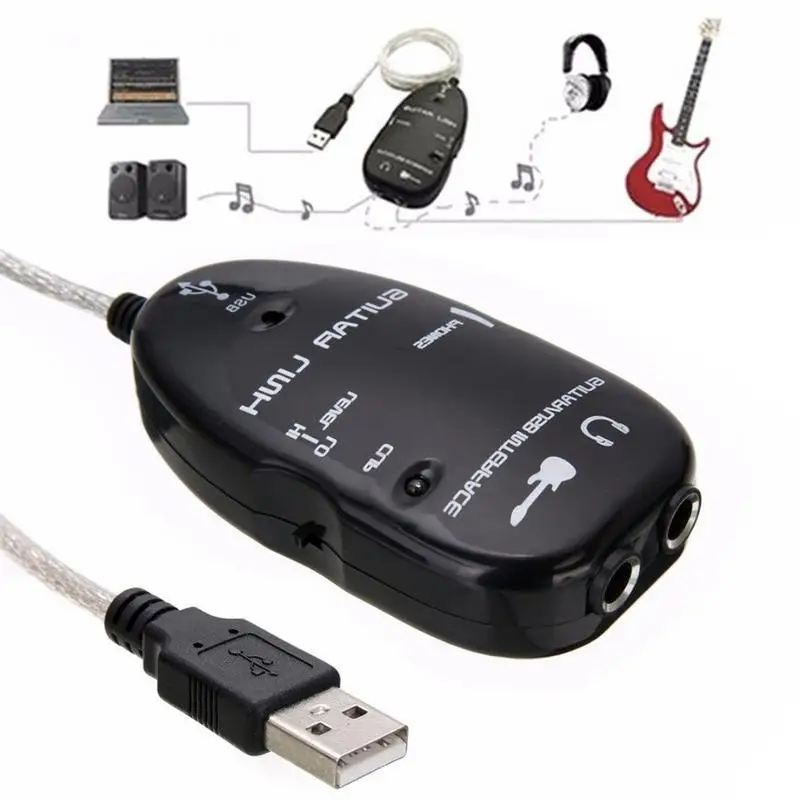 

Electric Guitar Interface Link Audio USB Cable Adapter Audio Effects Regulator For Windows XP Recording Guitar Accessories