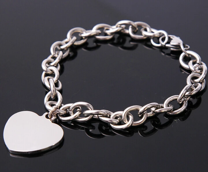 Гравировка Заказные ярлыки браслет ID бирка персонализированное имя цепочка Шарм браслет подарок любовника