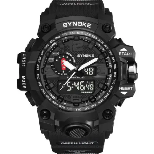 

Men Dual Time LED Military Date Chrono Waterproof Sport Quartz Wristwatch Cool Watches Hot Male Watch