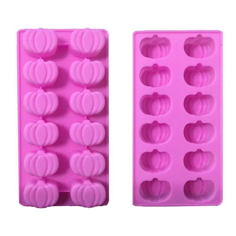 

JX-LCLYL Halloween Pumpkin Silicone Candy Chocolate Cookie Cake Mold Soap Ice Cube Mould