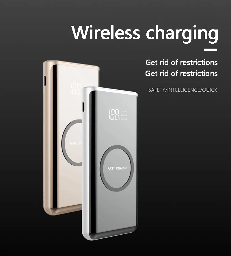Wireless charging Power Bank External Battery 20000mAh Portable Mobile Backup Bank Charger for Android iPhones Wireless charging Power Bank External Battery 20000mAh Portable Mobile Backup Bank Charger for Android iPhones