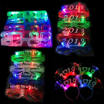 

12PCS Novelty LED Luminous Eye Mask Hair Hoop Shades Flashing Luminous Rave Night Christmas Activities Birthday Party Decoration
