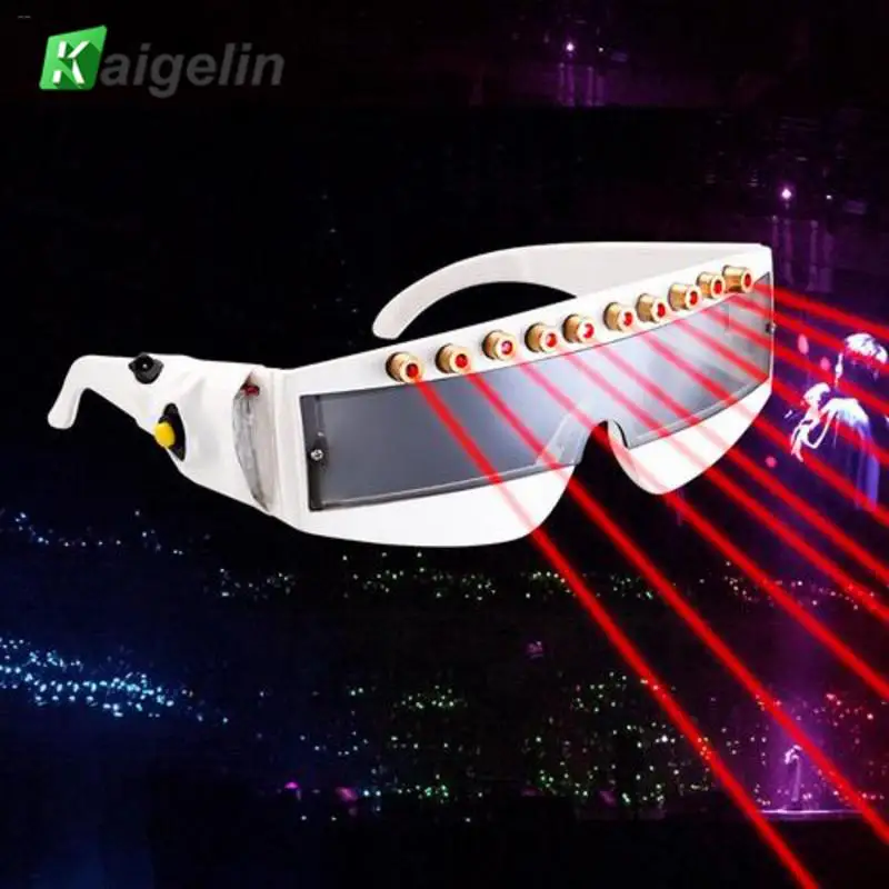 

Kaigelin DIY Glasses Multi Beams Stage Laser Glasses Grand Event Decorations LED Red Light Dancing Stage Show DJ Club Party