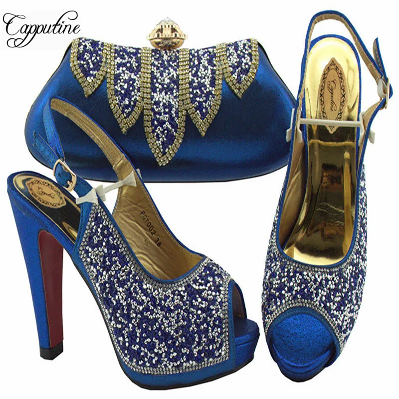 

Nigerian Hot Sale Woman Shoes And Bag Set Latest Design African High Hees 12CM Shoes And Bag Set For Party Size 38-42 GT002