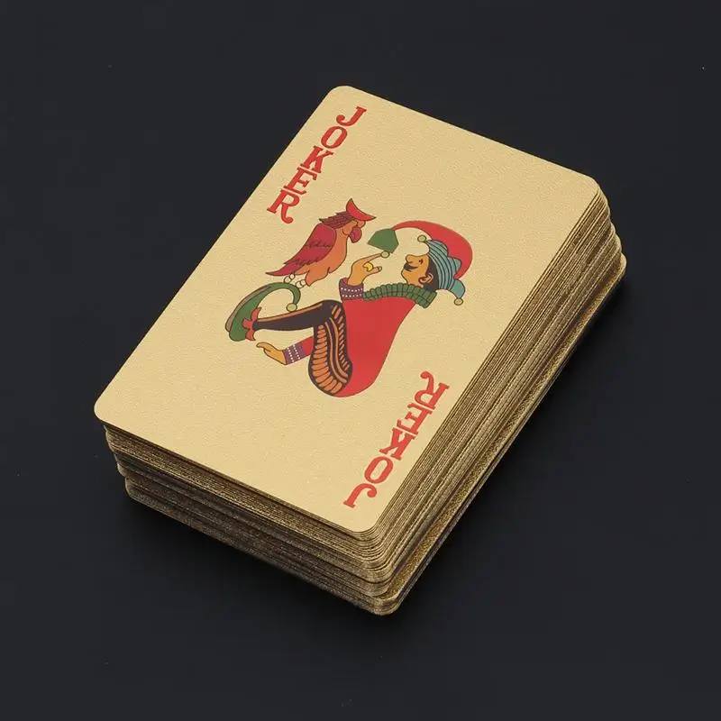 High Quality Waterproof Playing Cards Plastic Gold Foil Poker Cards Table Games Gambling Joker Playing Card Magic Tricks Tool