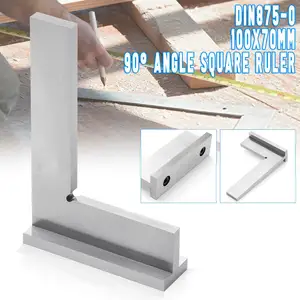DIN875-0 100x70mm Angle Ruler Gauge Flat Corner Square Ruler Wide Base Vertical/Horizont Gauge Measuring Tools Metal Woodworking