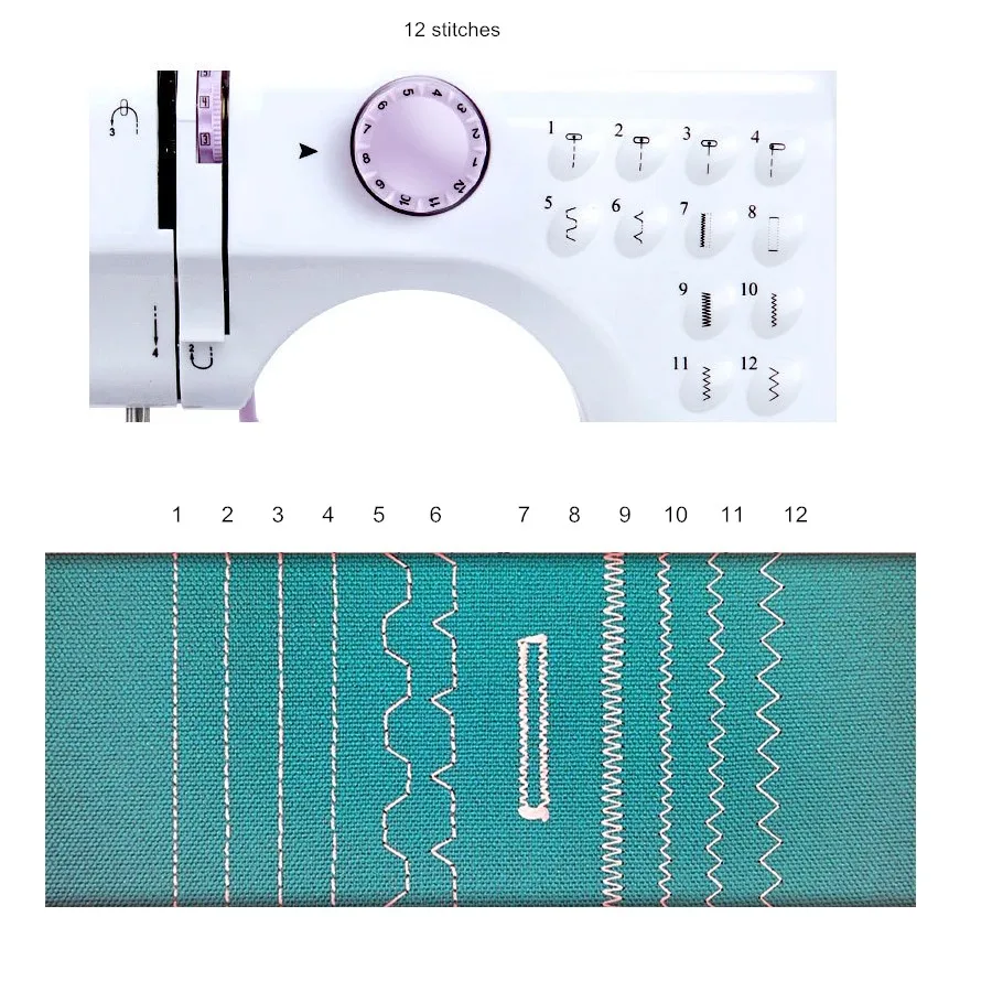 Ручная швейная машина 12 Stitchs портативная вязальная электрическая прижимная