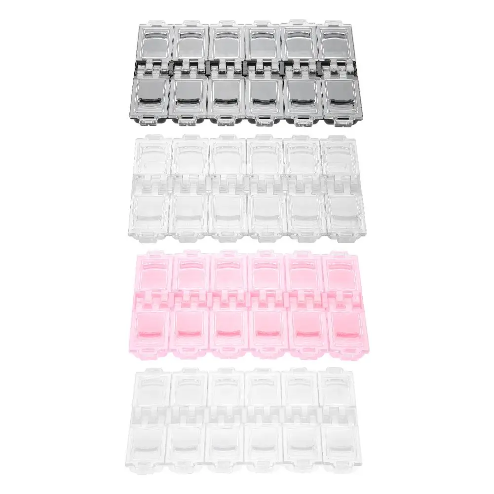 

12 Slots Adjustable Transparent Jewelry Storage Box Findings Organizer Caseb Plastic