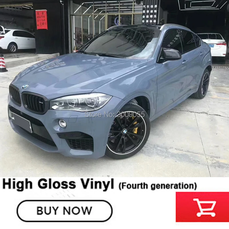 

Premium glossy wrapping film glossy Cement grey with air release channels low initial tack adhesive Fourth generation