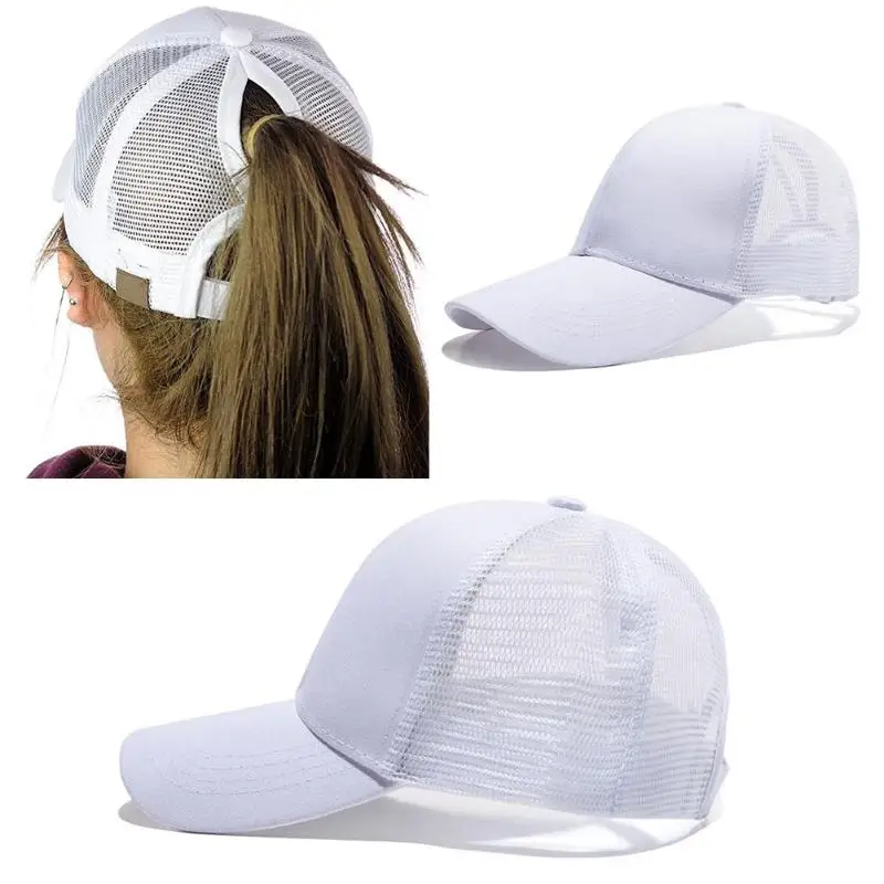 ذيل حصان قبعة بيسبول المرأة ضبط الرياضة عارضة فوضوي كعكة Snapback قبعة من القماش الشبكي عارضة قابل للتعديل قبعات رياضية قطرة الشحن 2019 جديد
