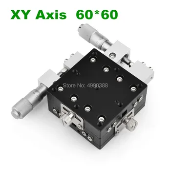 

XY Axis 60*60mm Trimming Station Manual Displacement Platform Linear Stage Sliding Table XY60-C XY60-R,XY60-LM LY60 Cross Rail