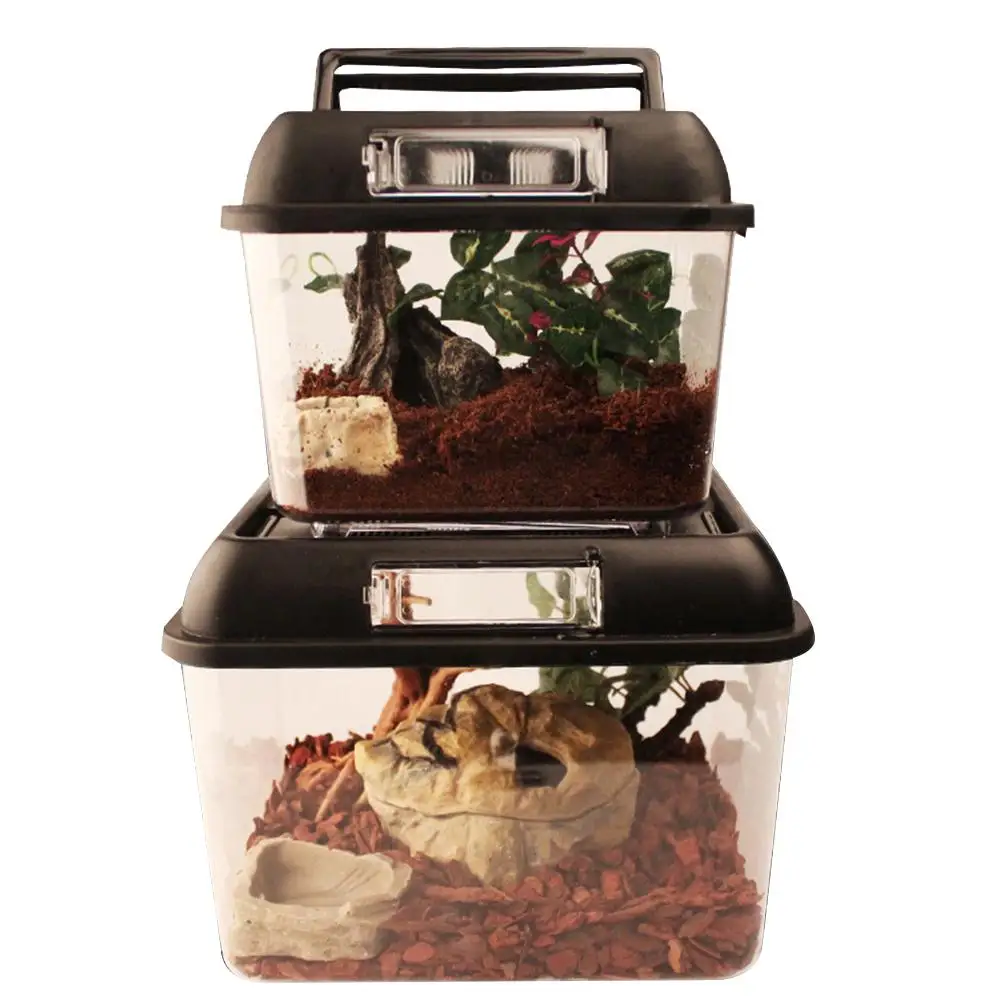 

Reptile Breeding Box Square High Transparent Reptile Spider Frog Box Turtle Tank Cylinder Cage Finishing Small Fish Tank New