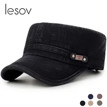 Lesov, винтажная Кепка с плоским верхом, из стираного хлопка, унисекс, военные шапки для мужчин и женщин, повседневная спортивная солнцезащитная Кепка, Snapback Кепка s, армейская Кепка s Casquette