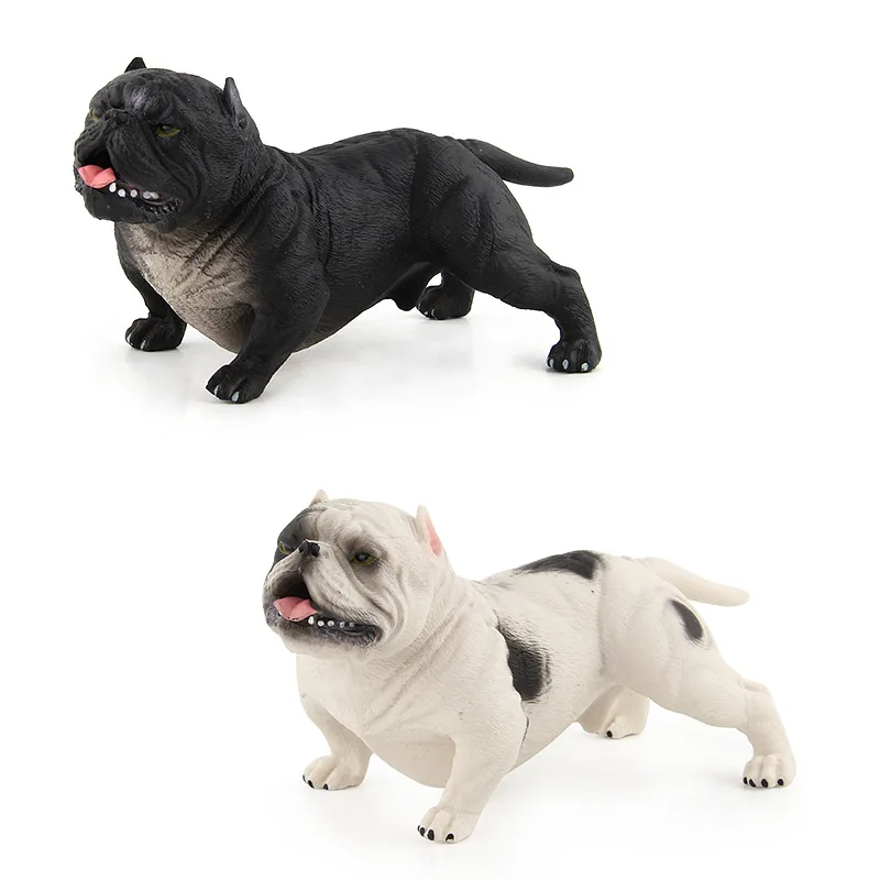 Cross-Border Hot 13 Cm Simulation Bulldog 6 A Bully Dog Solid Plastic Animal Model Ornaments Toys