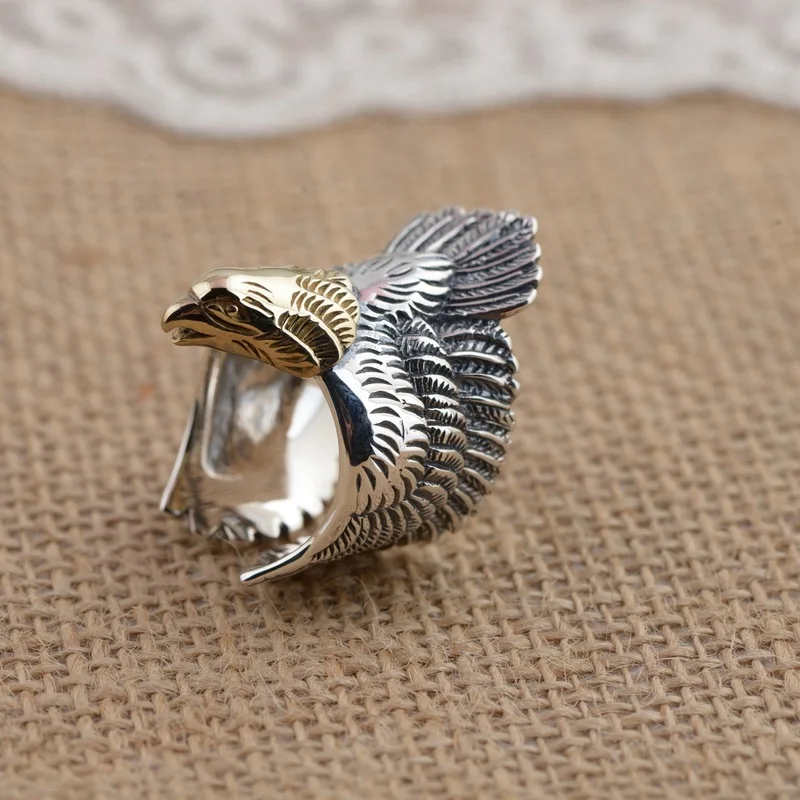 

2019 New Arrival New Combination Process Thai Men's Fashion Style Resto Ancient Ways The Eagle Modelling Ring Wholesale