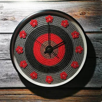 

New 3D Wall Clock Handmade Crochet Silent Movement Duvar Saati 30cm 35cm Large Wall Clock Modern Design Original Wall Watch Home