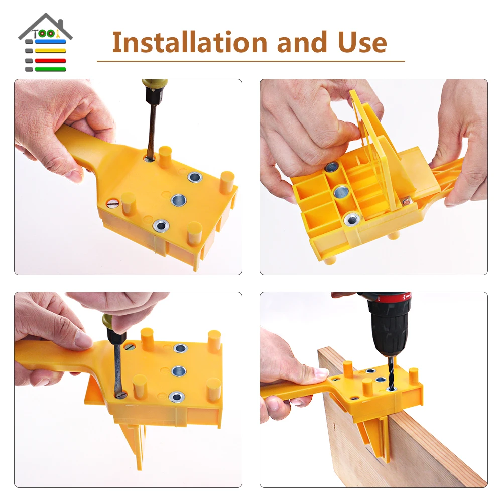 Woodworking Drill Guide Dowel Jig fits 6 8 10mm Metal Sleeve Hole Saw Tools Handheld
