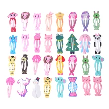 33 шт. заколки для волос милые металлические животные шаблон заколка с застежкой аксессуары для волос заколки для подростков малышей(случайный стиль