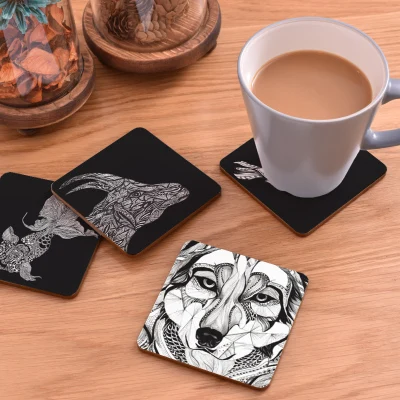 Square Wooden Table Coasters Hot Pad Cork Animal Mat Round Square Wooden Table Coasters Hot Pad Cork Animal Mat Round Placemat Dining Mats Kitchen