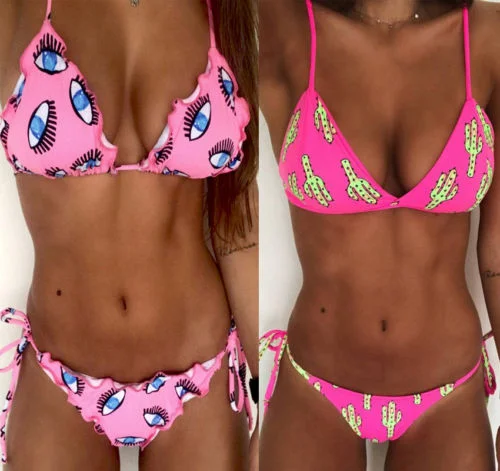 

2019 Summer Women Sexy Bandage Bikini bra set push up padded swimwear swimsuit bathing suit
