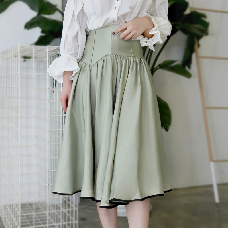 

LANMREM 2019 New Spring Fashion Women Clothing High Waist Halfbody Skirts Asymmetrical Specailly Cuted Bottoms WC72106L