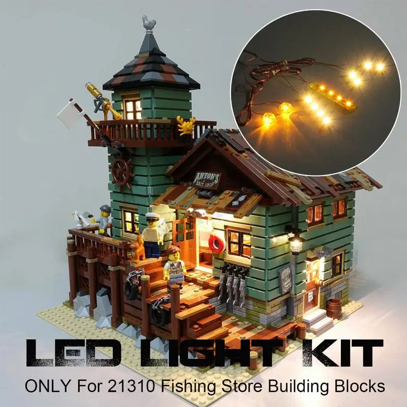 Светодиодный светильник ing DIY набор для лего идеи старый Рыболовный магазин 21310 строительные блоки
