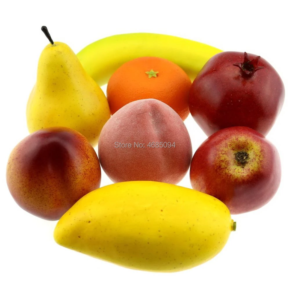 Gresorth Fake Mixed Fruit Decoration Artificial Lifelike Orange Peach Apple  Banana Pear Pomegranate Mango 8 Fruits|Artificial Fruits| - AliExpress