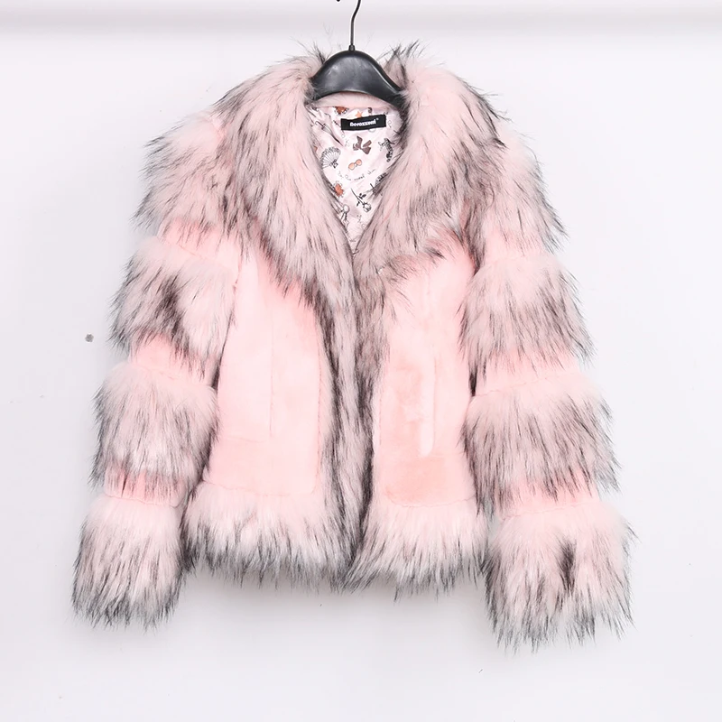Nerazzurri розовая Женская куртка из искусственного меха зимняя меховая Лоскутная Шуба kawaii короткого размера плюс пушистая укороченная куртка из искусственного меха