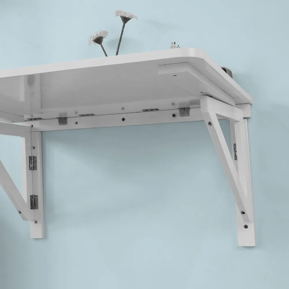 SoBuy FWT05 Solid Wood Wall-mounted Drop-leaf Table, Folding Dining Table Desk