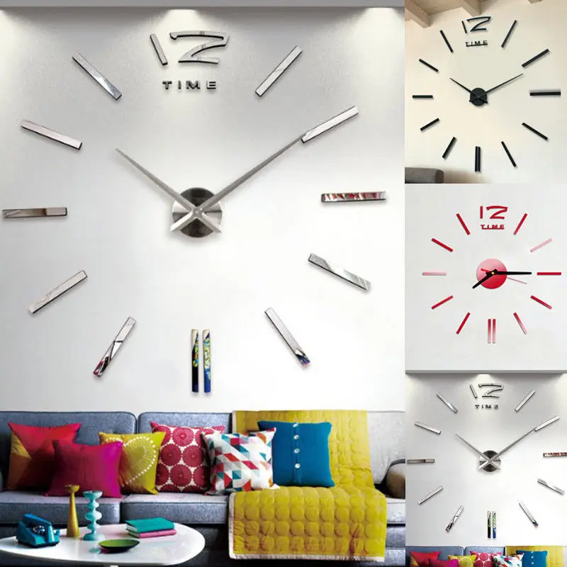 

Modern 3D Stickers Wall Clock Art DIY Watch Wall Creative Clock Home Office Room Decor