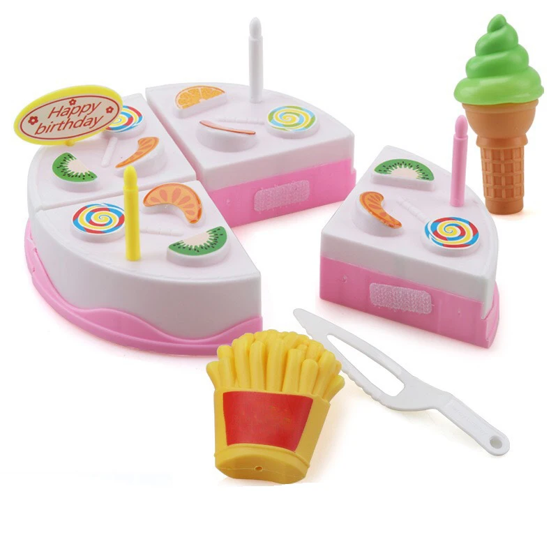 

11pcs Cake Toy Pretend Play Fruit Cutting Birthday Cake Toy Kitchen Food Kids Gift