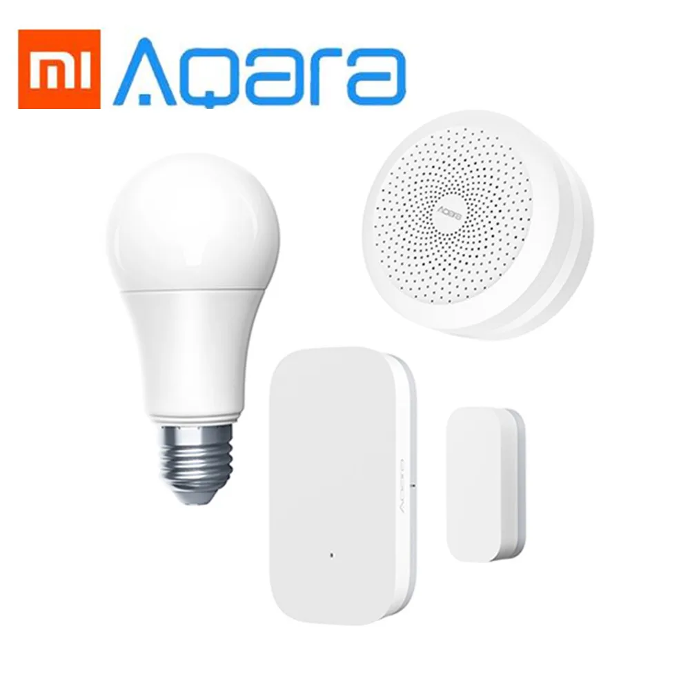 

Original Xiaomi Aqara Smart Light Set Gateway + Bulb + Door and Window Sensors E27 Smart Home Kit Support App and Voice Control