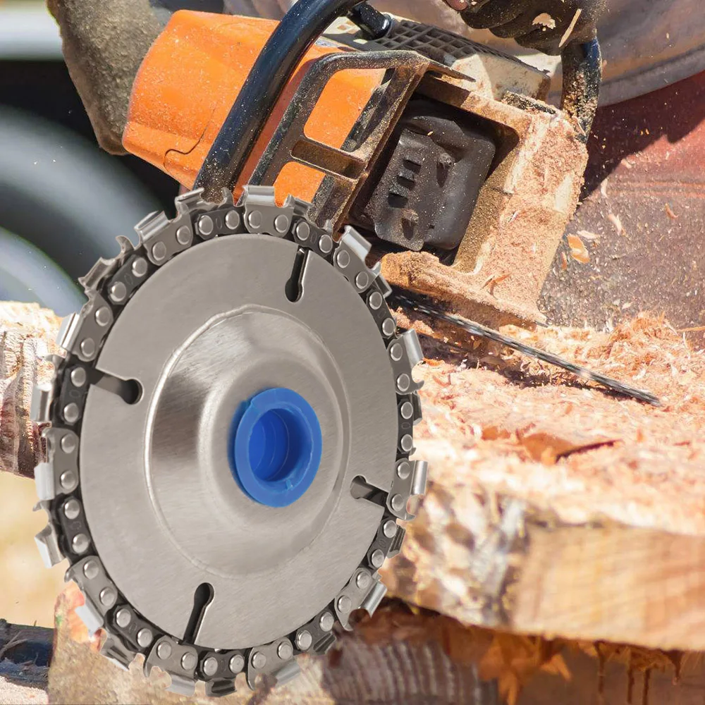 

4 Inches Angle Grinder Chain Disc 5/8" Center 14000rpm Chain Plate Wood Carving Disc For Cutting Carving