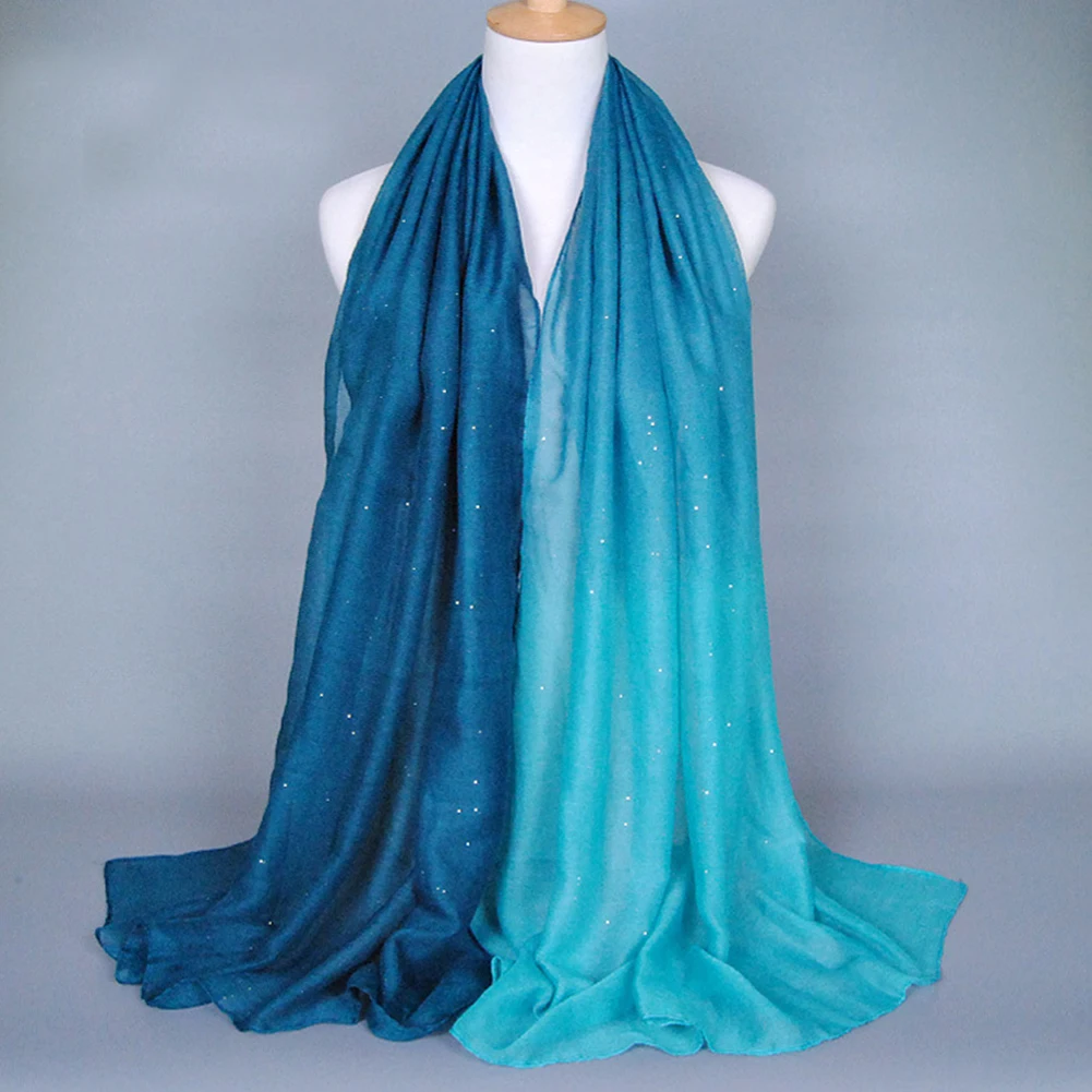 

Women Fashion Soft Voile Scarves Gradient Color Shade Pashmina Long Scarf Stole Shawl Wrap