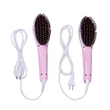 1PC Electric Hair Straightener Brush Ceramic Heating Brush Temperature Display Anti scald Effective Hair Comb Massage