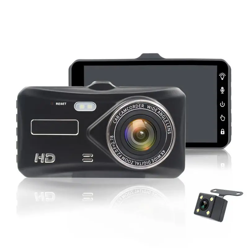 

4 Inch Touch Screen Dual Lens Full HD 1080P Car DVR Night Vision Driving Video Recorder Rear View Reversing Camera