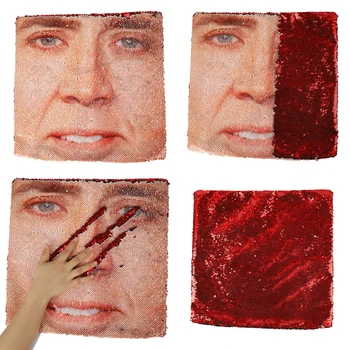 

Sequins celebrity President Trump double-sided color change magic pillowcase cushion funny gift party sequins 40x40cm